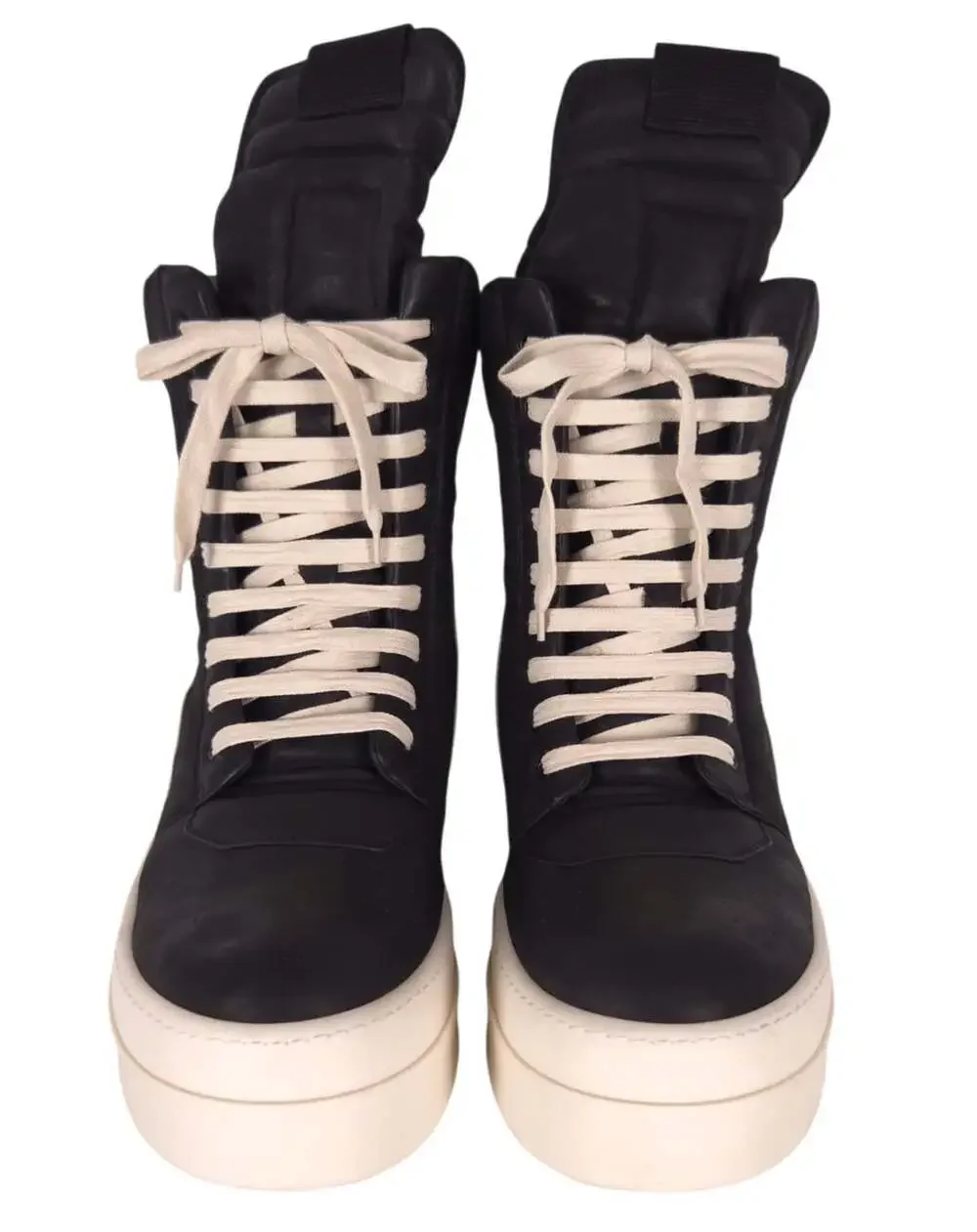 Rick Owens Mega Geobasket Sneakers US 15 EU 48 Mens Black Milk Leather $1955
